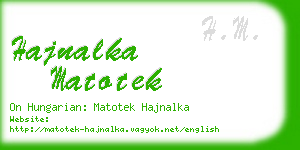 hajnalka matotek business card